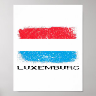 Poster Bandeira do Luxemburgo Europa Viagem Férias Europa