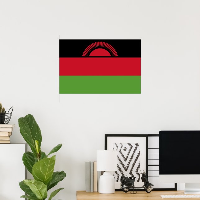 Poster Bandeira do Malawi (Escritório em casa)