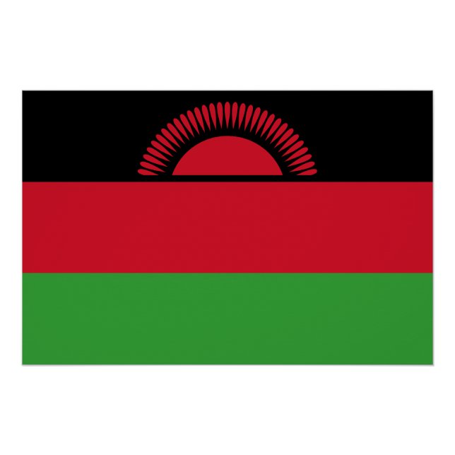 Póster Bandeira do Malawi (Frente)