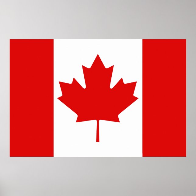 Póster Bandeira do Maple Leaf do Canadá (Frente)