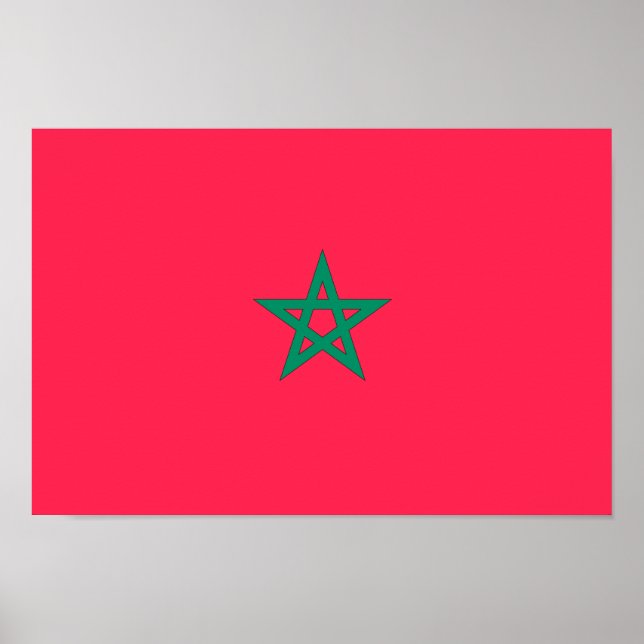 Póster Bandeira do Marrocos (Frente)