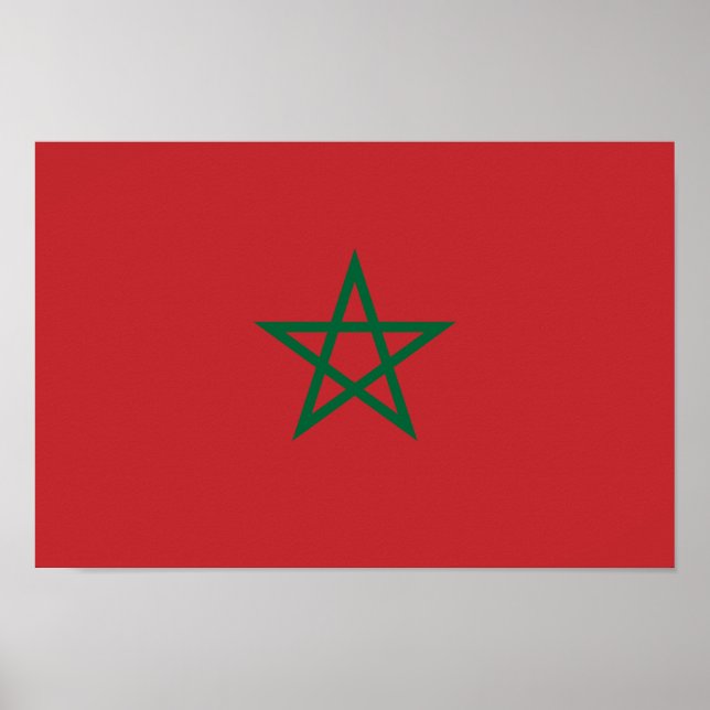 Poster Bandeira do Marrocos (Frente)
