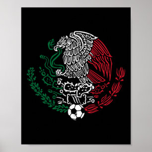 Poster Bandeira do México Águia Mexicana Futebol Homens M