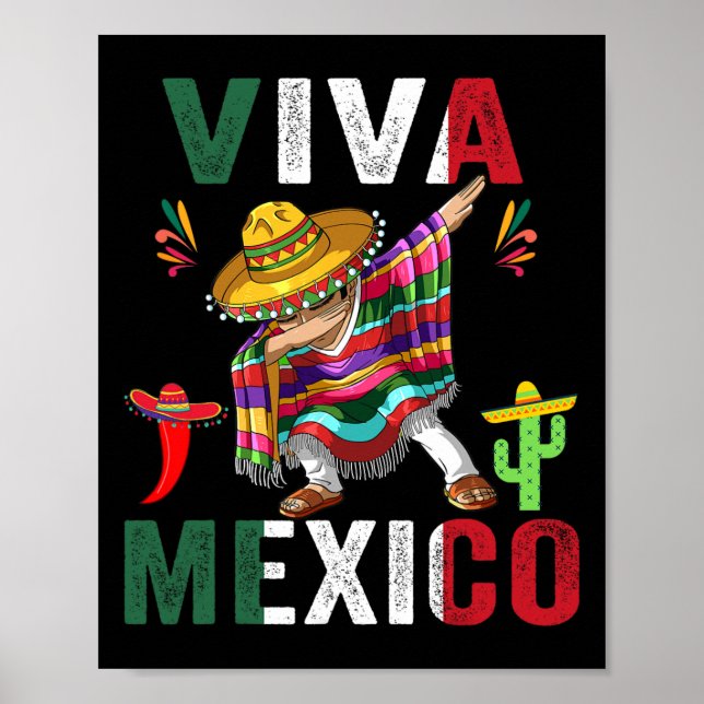 Poster Bandeira do México Dia da Independência Homens Mex (Frente)
