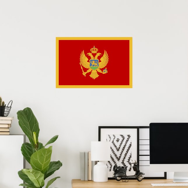 Poster Bandeira do Montenegro (Escritório em casa)