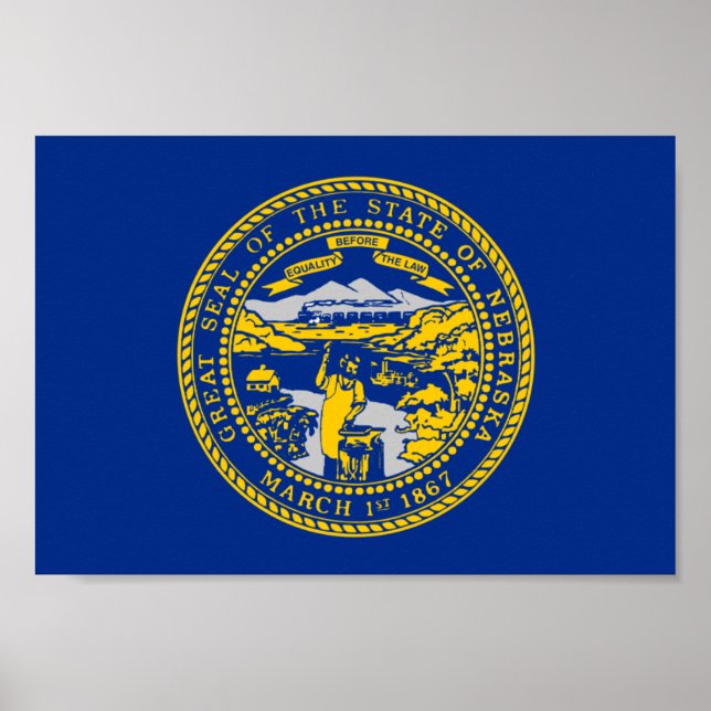 Póster Bandeira do Nebraska (Frente)