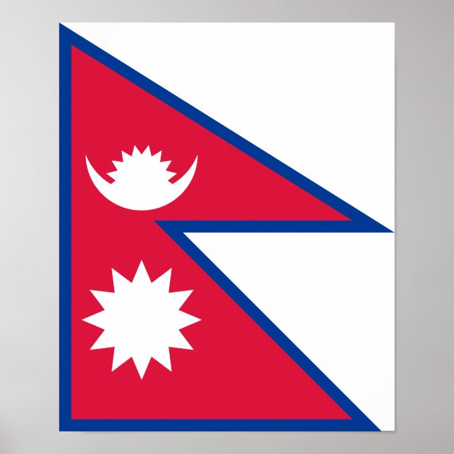 Poster Bandeira do Nepal (Frente)