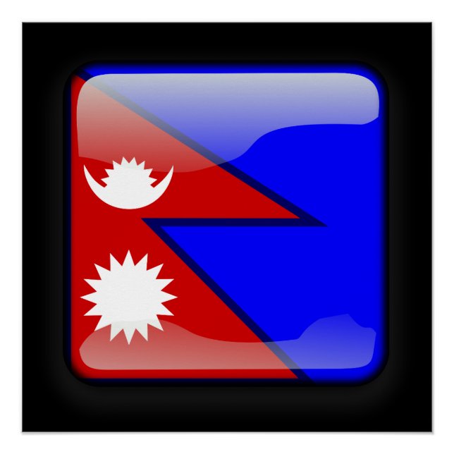 Póster Bandeira do Nepal (Frente)