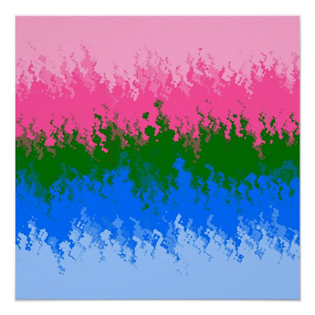 Póster Bandeira do Orgulho Abstrato Omnirromântico Trippy (Frente)