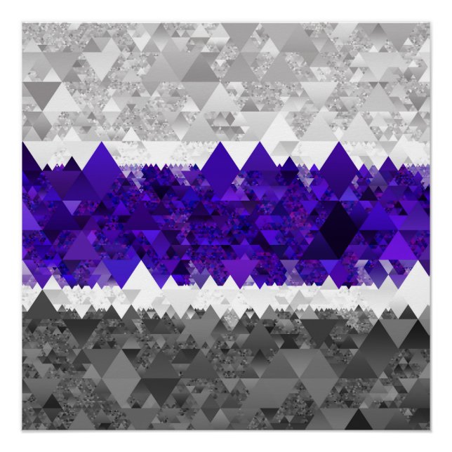 Póster Bandeira do Orgulho Boho Geométrico Mod Retro Grey (Frente)