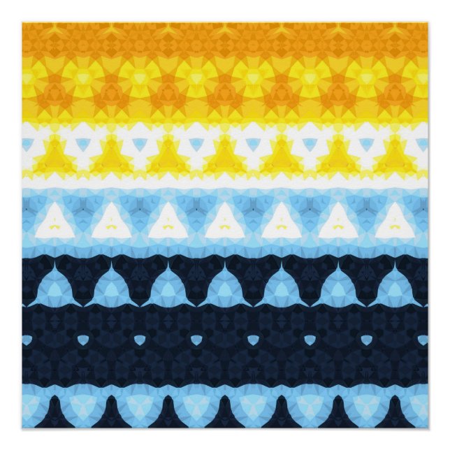 Póster Bandeira do Orgulho Boho Groovy Geométrico Abstrat (Frente)