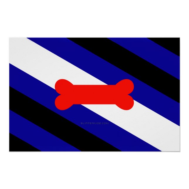 Póster Bandeira do orgulho canino da SlipperyJoe expressa (Frente)