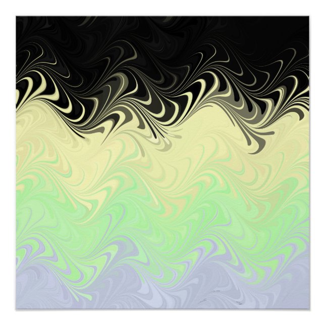 Póster Bandeira do Orgulho Cassgender Abstrata Marmorizad (Frente)