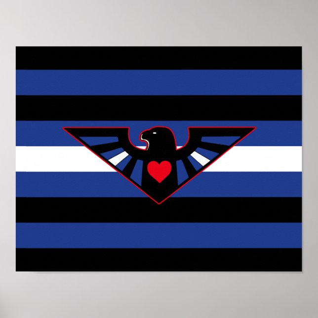 Poster Bandeira do Orgulho da Águia de Couro (Frente)