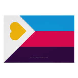 Póster Bandeira do orgulho da poliamoria tricolor do Slip