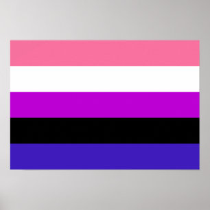 Poster Bandeira do Orgulho de Genderfluidez