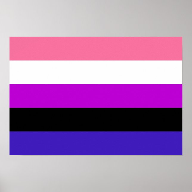 Poster Bandeira do Orgulho de Genderfluidez (Frente)