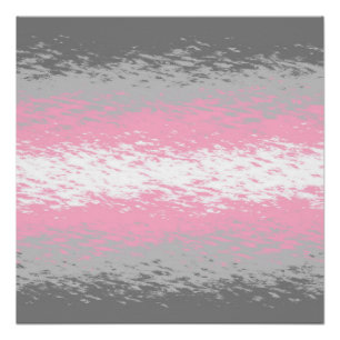 Póster Bandeira do Orgulho Demigirl Abstrata Grunhenta Ba