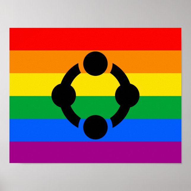 Poster Bandeira do Orgulho do Niche Arco-Íris (Frente)