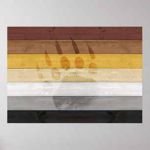 Poster bandeira do orgulho do urso SlipperyJoe's textura 