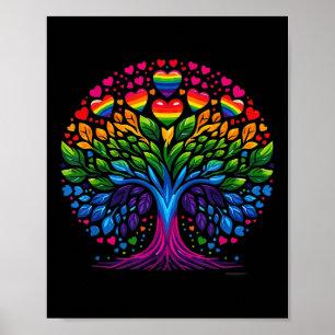 Poster Bandeira do Orgulho Gay da Vida Arbórea Arco-íris 