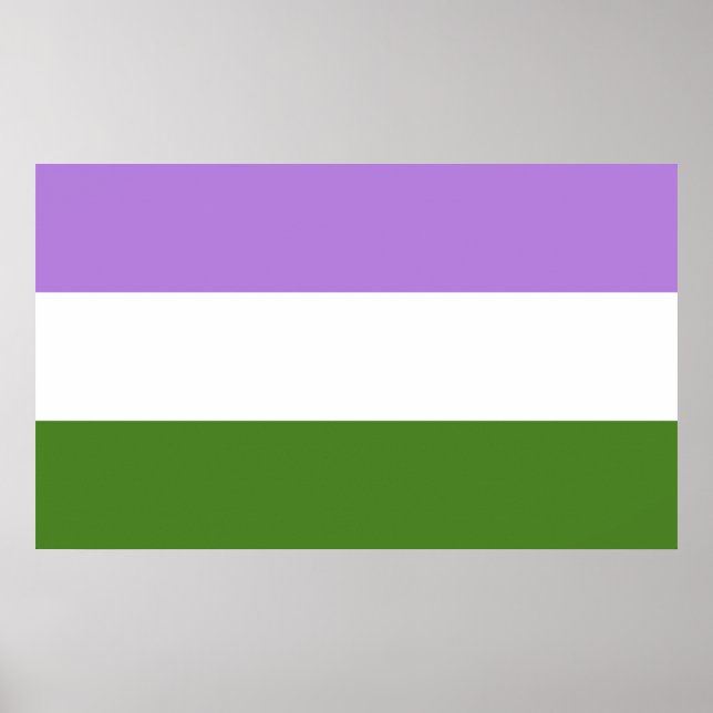 Poster Bandeira do Orgulho Genderqueer (Frente)