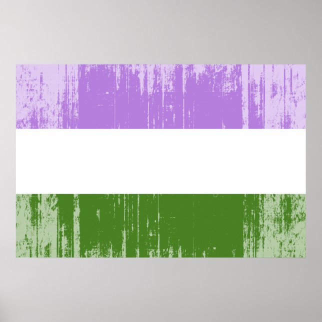 Póster Bandeira do Orgulho Genderqueer (Frente)