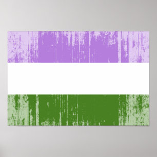 Poster Bandeira do Orgulho Genderqueer