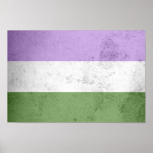 Póster Bandeira do Orgulho Genderqueer