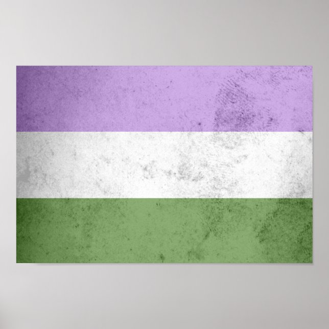 Póster Bandeira do Orgulho Genderqueer (Frente)