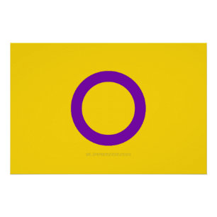 Póster Bandeira do orgulho intersexo SlipperyJoe's fundo