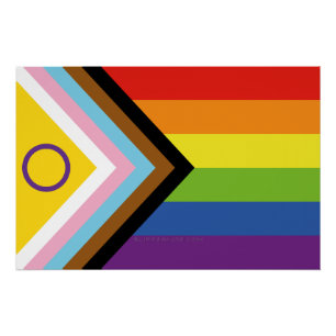 Póster Bandeira do orgulho intersexo SlipperyJoe's fundo 