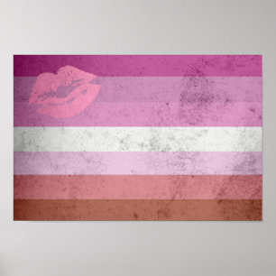 Poster Bandeira do Orgulho Lésbico de Batom