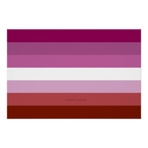 Póster bandeira do orgulho lésbico feminino da SlipperyJo