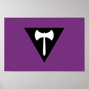Poster Bandeira do Orgulho Lésbico Machado Roxo