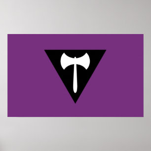 Poster Bandeira do Orgulho Lésbico Machado Roxo