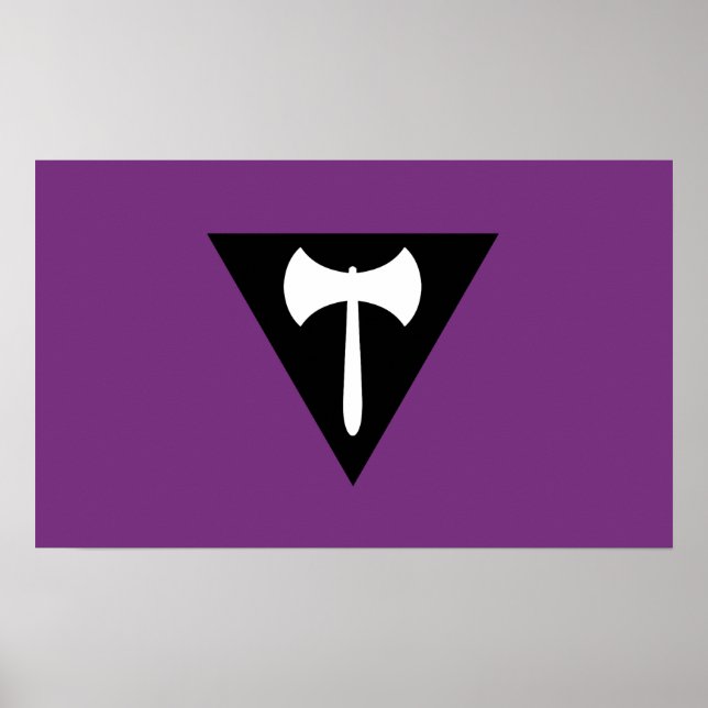 Poster Bandeira do Orgulho Lésbico Machado Roxo (Frente)