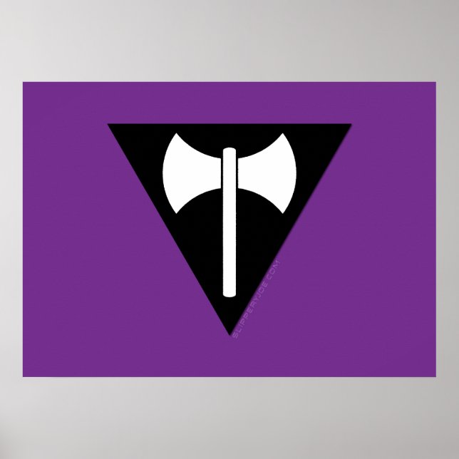 Poster bandeira do orgulho lésbico SlipperyJoe's Labrys m (Frente)