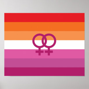 Poster Bandeira do Orgulho Lésbico WLW (Sunset)