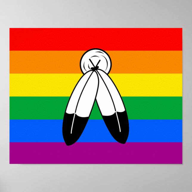 Poster Bandeira do Orgulho LGBTQ+ Two-Spirit (Frente)