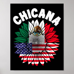 Poster Bandeira do Orgulho Mexicano Chicana Raízes do Méx