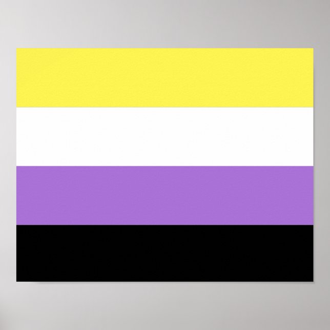 Poster Bandeira do Orgulho Não Binário (Frente)