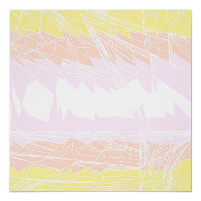 Póster Bandeira do Orgulho Pangênero Geométrico Groovy (Frente)