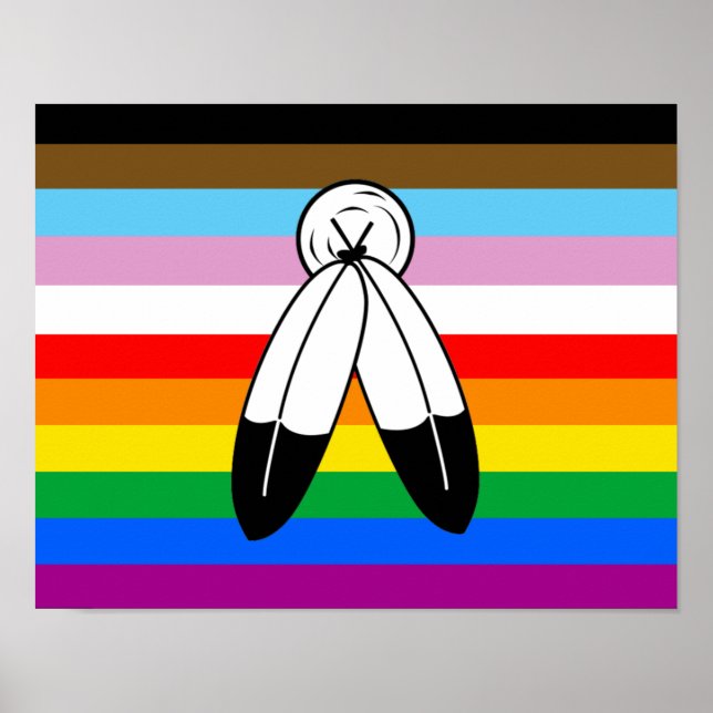 Poster Bandeira do Orgulho Progressivo LGBTQ+ Two-Spirit (Frente)