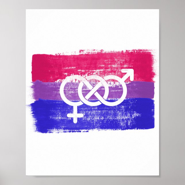 POSTER BANDEIRA DO ORGULHO SÍMBOLO BISSEXUAL PINTADA (Frente)