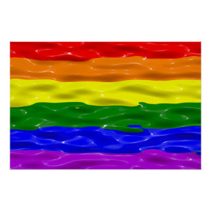 Póster Bandeira do orgulho SlipperyJoe's líquido vermelho