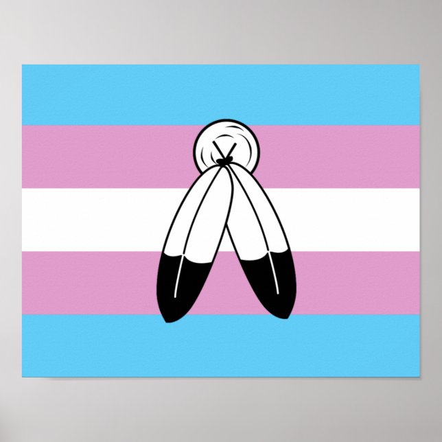 Poster Bandeira do Orgulho Trans Gêmeo Espírito (Frente)