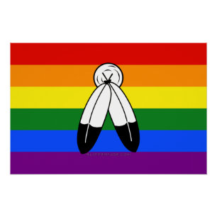 Póster bandeira do orgulho two-spirit de SlipperyJoe simb