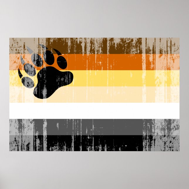 Póster Bandeira do Orgulho Urso (Frente)