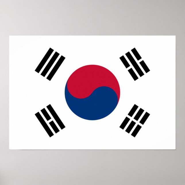 Poster Bandeira do país da Coreia do Sul (Frente)